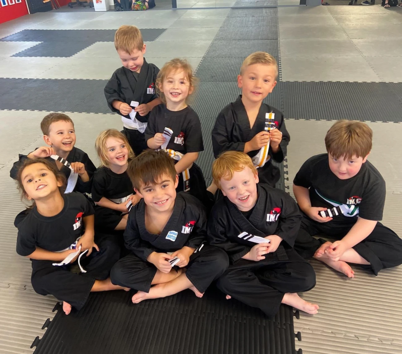 Kids training in a martial arts class at IMC Engadine